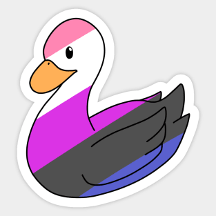 Light Genderfluid Duck Sticker